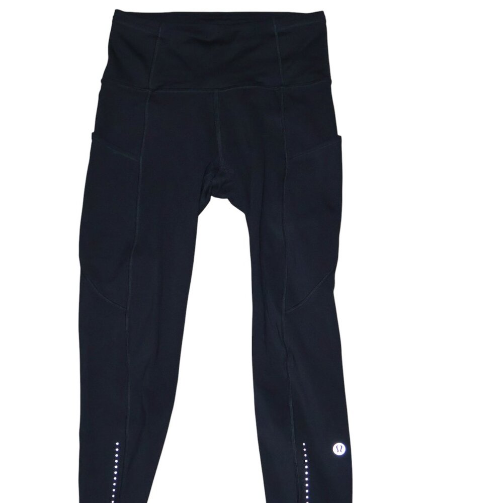 Lululemon Speed Tight Black Running Leggings Size 2 Reflective